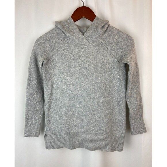 LOFT Women's Pullover Hooded Sweater Size XXSP Gray Soft Hoodie Knitted Acrylic - Picture 1 of 8